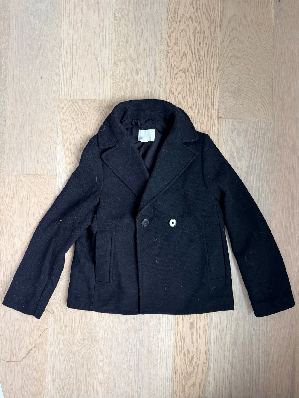 H&M Black Cape Pea Coat